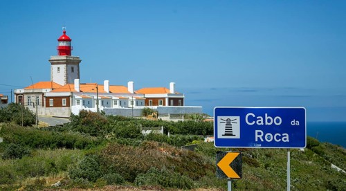 Cabo da Roca lighthouse, westernmost point of the continent of Europe, Lisbon coast, São João das