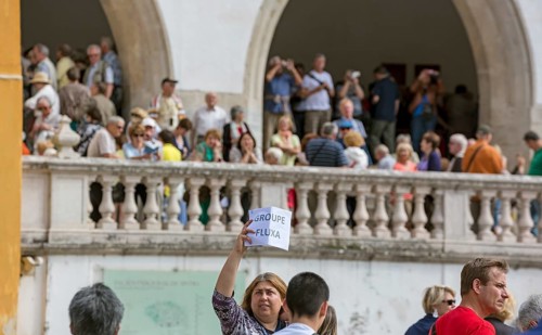 Mass tourism, crowds at the Palacio Nacional da Pena, Sintra, Sintra-Cascais Natural Park, Grande