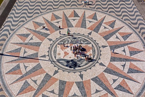 The large compass in the pavement in front of the Monumento a Los Descubrimientos, Lisbon, District