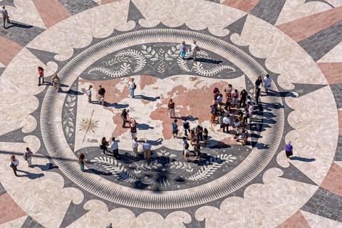 The large compass in the pavement in front of the Monumento a Los Descubrimientos, Lisbon, District