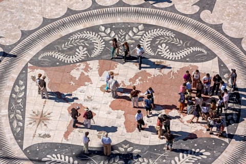 The large compass in the pavement in front of the Monumento a Los Descubrimientos, Lisbon, District