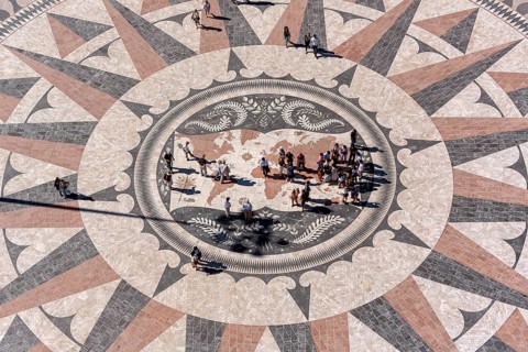 The large compass in the pavement in front of the Monumento a Los Descubrimientos, Lisbon, District