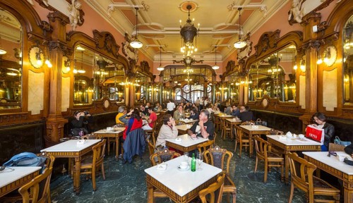 Café Majestic, art nouveau cafe, tavern, panorama, restaurant, Oporto, Porto district, Portugal,