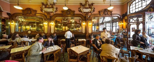Café Majestic, Art Nouveau café, tavern, panorama, restaurant, Oporto, Porto district, Portugal