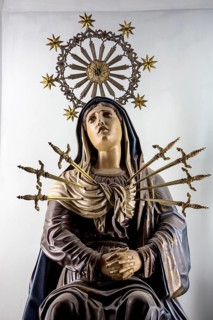 Statue of the Virgin Mary, Bom Jesus do Monte, pilgrimage church of Braga, Braga, Braga district,