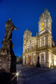 Bom Jesus do Monte, blue hour, night shot, pilgrimage church of Braga, Braga, Braga district,