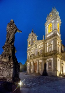 Bom Jesus do Monte, blue hour, night shot, pilgrimage church of Braga, Braga, Braga district,
