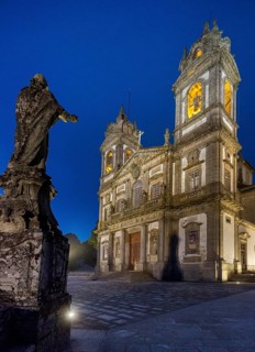 Bom Jesus do Monte, blue hour, night shot, pilgrimage church of Braga, Braga, Braga district,