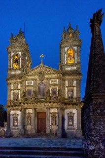 Bom Jesus do Monte, blue hour, night shot, pilgrimage church of Braga, Braga, Braga district,