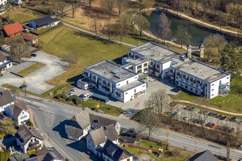 Aerial view, Kursana Quartier Sundern assisted living, Allendorf, Sundern, Sauerland, North