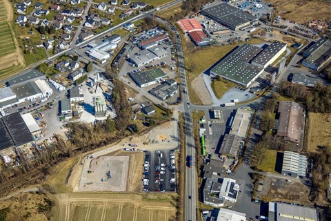 Aerial view, industrial estate Hanns-Martin-Schleyer-Straße, Blome-Tillmann GmbH, Selschede,
