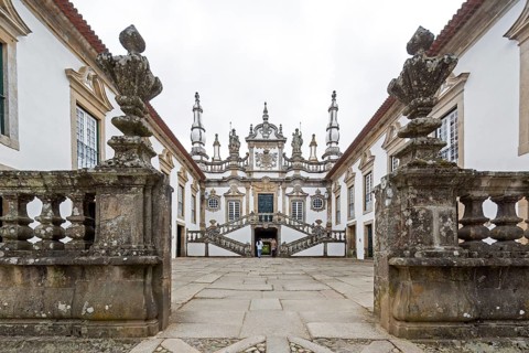 Casa de Mateus, palace with large gardens, Vila Real, Vila Real district, Portugal, Europe, aerial