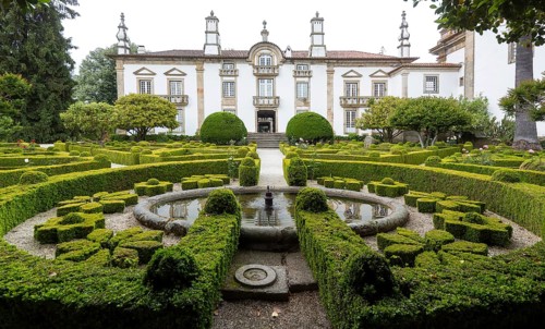 Spacious gardens of the palace, Casa de Mateus, palace with large gardens, Vila Real, Vila Real