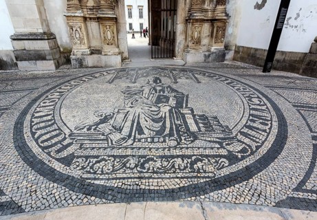 University entrance emblem, University of Coimbra, Coimbra, Coimbra district, Portugal, Europe,
