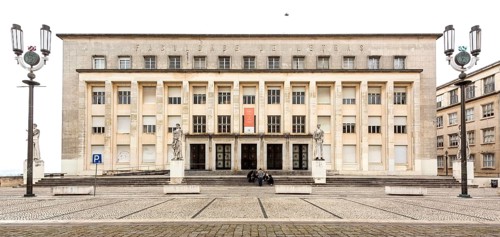 Fakuldade de Letras, University of Coimbra, Coimbra, District of Coimbra, Portugal, Europe, aerial