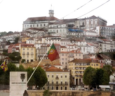 University of Coimbra, Coimbra, Coimbra district, Portugal, Europe, aerial view, birds-eyes view,