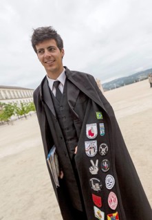 Stickers with different meanings on the capes of the students of Coimbra, University of Coimbra,