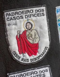 Stickers with different meanings on the capes of the students of Coimbra, University of Coimbra,