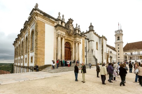 University of Coimbra, Coimbra, Coimbra district, Portugal, Europe, aerial view, birds-eyes view,
