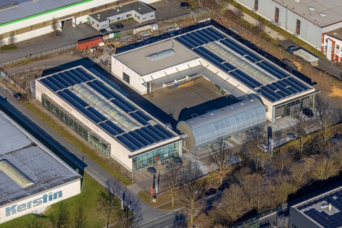 Aerial view, Würth Werkzeughandel, commercial area Overweg, Soest, Soester Börde, North