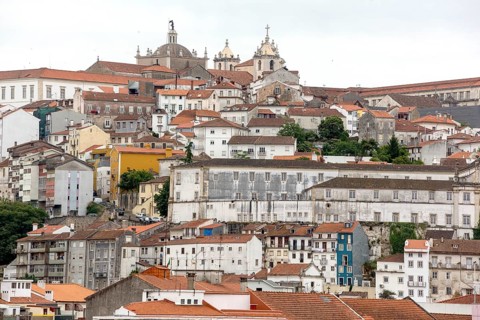 Coimbra old town, Coimbra, Coimbra district, Portugal, Europe, aerial view, birds-eyes view,