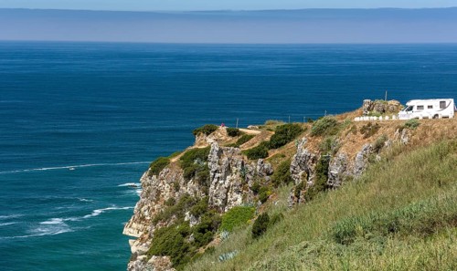 View of the city and bay of Nazaré, Nazaré, Leiria district, Portugal, Europe, Nazaré, aerial view,