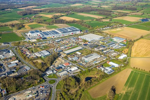 Aerial view, industrial estate Werner Straße, GC24-EXPRESS KG Cordes und Gräfe KG central warehouse