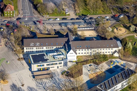 Aerial view, Campus South with Overbergschule Gem. Grundschule, Selm, Münsterland, North