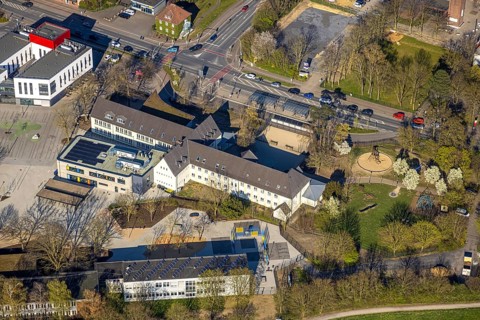 Aerial view, Campus South with Overbergschule Gem. Grundschule, Selm, Münsterland, North