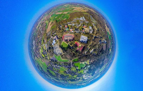 Aerial photo, residential area, local view of Bork district, Westring sports facility, high-rise