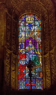 Church windows, Mosteiro dos Jerónimos, UNESCO World Heritage Site, Lisbon, Lisbon District,