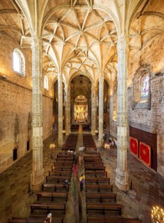 Nave, Mosteiro dos Jerónimos, UNESCO World Heritage Site, Lisbon, Lisbon District, Portugal
