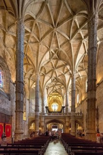 Nave, Mosteiro dos Jerónimos, UNESCO World Heritage Site, Lisbon, Lisbon District, Portugal