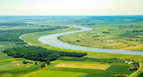 Malbork, river Nogat, south-west of the city of Marienburg, pomorskie, Poland, Matowy Male, Baltic