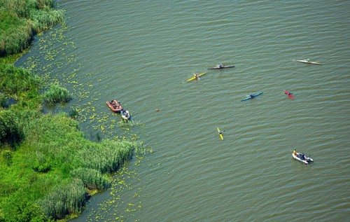 Malbork, river Nogat, city of Marienburg, pomorskie, Poland, Baltic Sea coast, PL, Europe, aerial