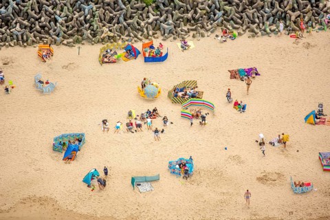 UnieÅ'cie, nest, West Pomerania, sandy beach, fishing boats, beach life, Baltic Sea coast,