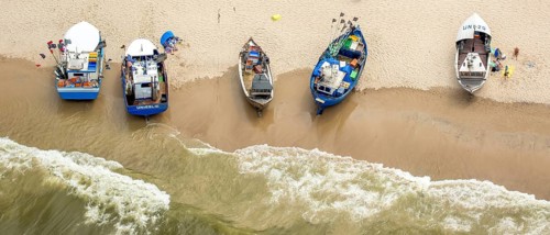 UnieÅ'cie, nest, West Pomerania, sandy beach, fishing boats, beach life, Baltic Sea coast,