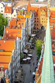 GdaÅsk, view from St. Mary's Church, gabled merchants' houses, GdaÅsk city, Old Town of GdaÅsk,