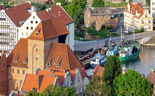 GdaÅsk, view from St Mary's Church, GdaÅsk Gate, GdaÅsk Old Town, GdaÅsk, Baltic Sea coast, Baltic