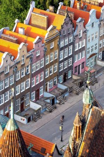 GdaÅsk, view from St. Mary's Church, gabled merchants' houses, GdaÅsk city, Old Town of GdaÅsk,