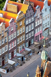 GdaÅsk, view from St. Mary's Church, gabled merchants' houses, GdaÅsk city, Old Town of GdaÅsk,