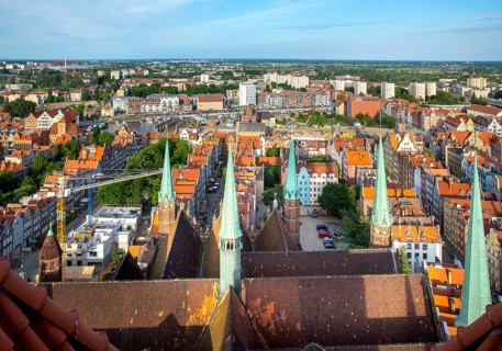 GdaÅsk, view from St Mary's Church, Old Town of Gdansk, Gdansk, Baltic Sea coast, Baltic Sea,