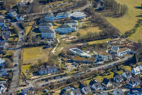 Aerial view, children's hospice and youth hospice Balthasar with GFO Josefshaus Stationäre