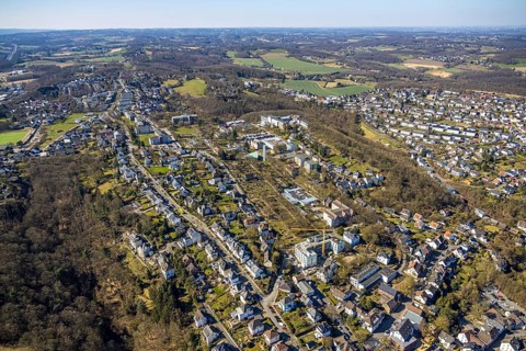 Aerial view, Evangelische Stiftung Volmarstein, workshop for disabled people, medical centre,