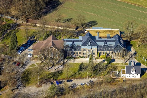 Aerial photo, RZV GmbH Rechenzentrum Volmarstein, company for database management, Grundschöttel,