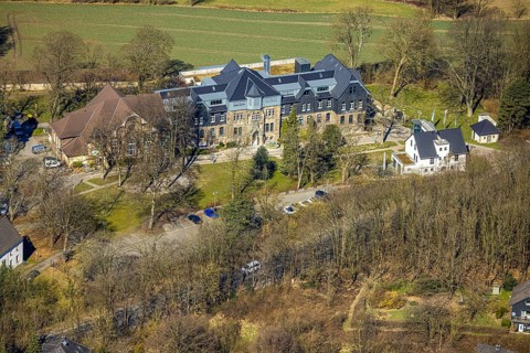 Aerial photo, RZV GmbH Rechenzentrum Volmarstein, company for database management, Grundschöttel,