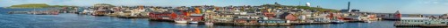 Panoramic photo harbour and town view, Street Art Eternal Light Eternal Night, observatory, church,