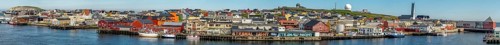 Panoramic photo harbour and town view, Street Art Eternal Light Eternal Night, observatory, church,