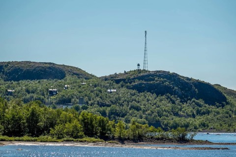 Forest area with radio mast, Kirkenes, Finnmark, Norway, Scandinavia, Europe, adventure travel,