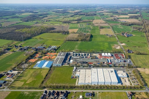 Aerial view, industrial estate Capeller Straße with RCS Rohstoffverwertung and Stroetmann